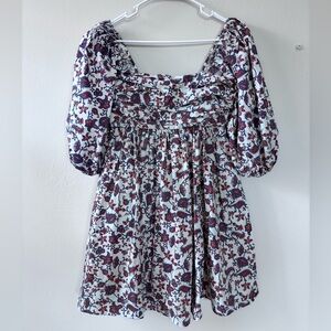 Abercrombie & Fitch Emerson Poplin Babydoll Dress Size Small Tall Paisley